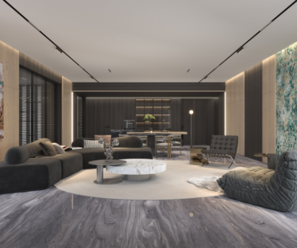 歐若拉精工奢石 | 線性美學(xué)充盈的現(xiàn)代私宅，每一處都奢美浪漫